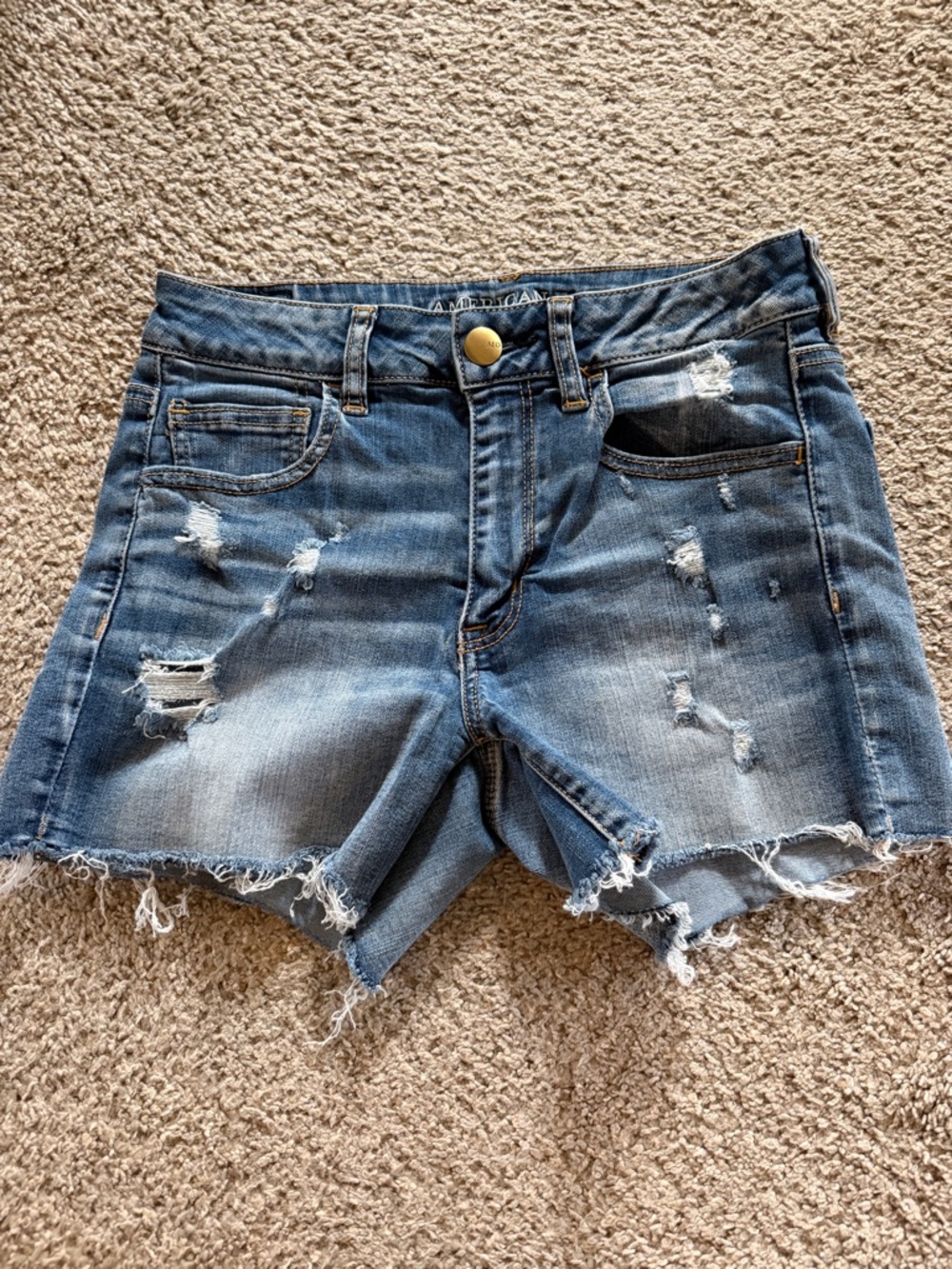 American Eagle Hi-Rise Shortie Jean Shorts